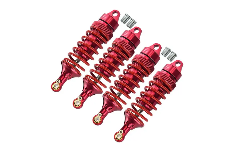 Traxxas Revo / Revo 3.3 / E-Revo Brushless / E-Revo Vxl 2.0 Alloy Front Or Rear Adjustable Spring Dampers (85Mm)With Alloy Ball Ends - 2Pr Set Red 1