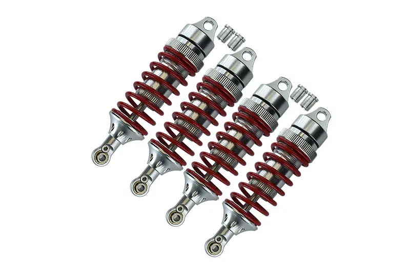 Traxxas Revo / Revo 3.3 / E-Revo Brushless / E-Revo Vxl 2.0 Alloy Front Or Rear Adjustable Spring Dampers (85Mm)With Alloy Ball Ends - 2Pr Set Silver 1