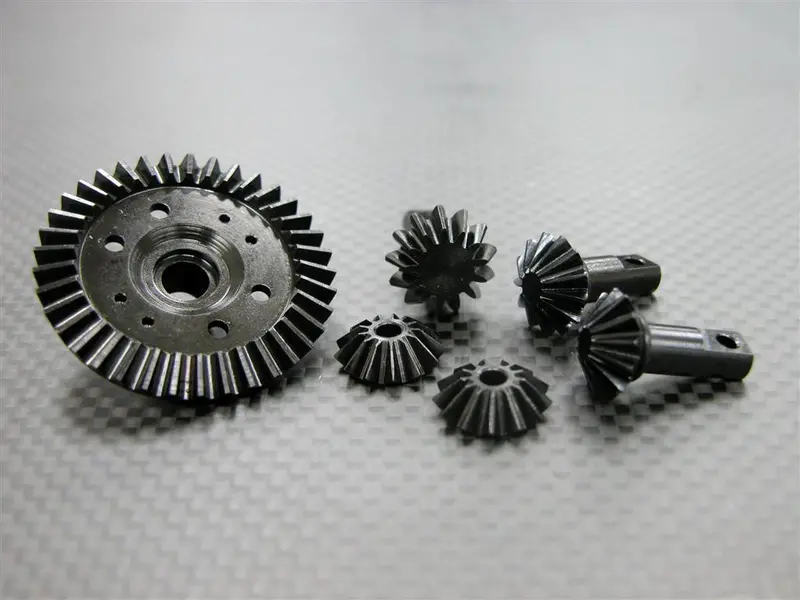 Traxxas Revo, Revo 3.3 Hard Steel Gear Set For Differential Assembly With Shims & O-Rings - 6Pcs Set Black 1