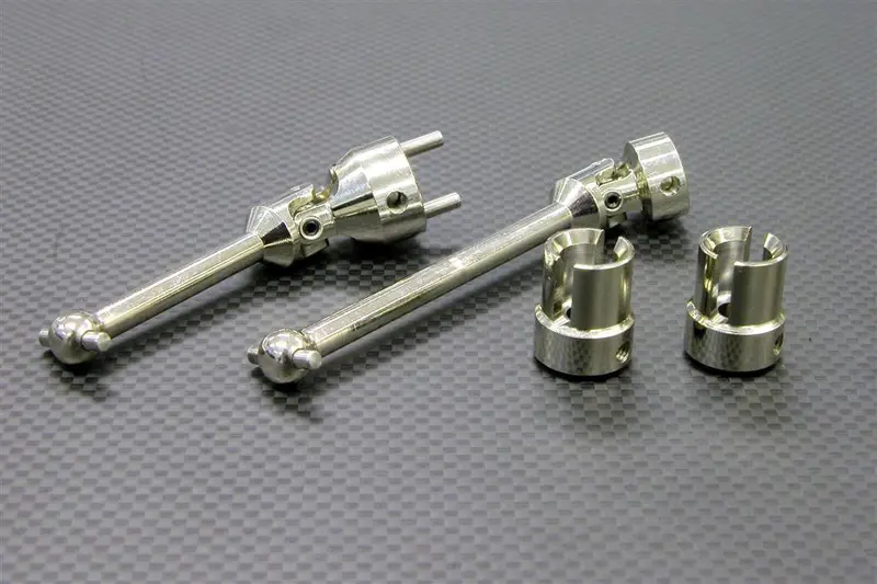 Traxxas Revo Steel Main Shaft With Yokes Hubs - 2Pcs Set Silver 1