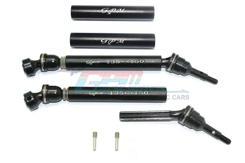 Traxxas Revo Steel+Aluminum Front/Rear Universal Swing Shaft With Washers & Wheel Hubs - 1Pr Set Black 1