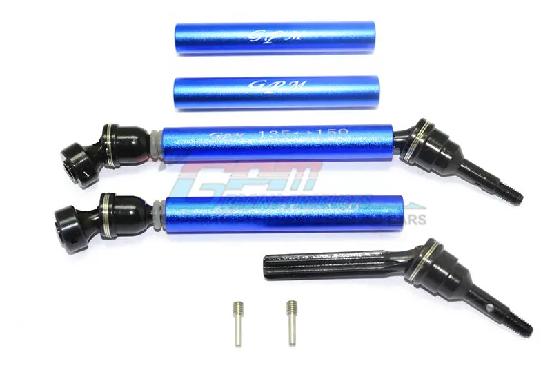 Traxxas Revo Steel+Aluminum Front/Rear Universal Swing Shaft With Washers & Wheel Hubs - 1Pr Set Blue 1