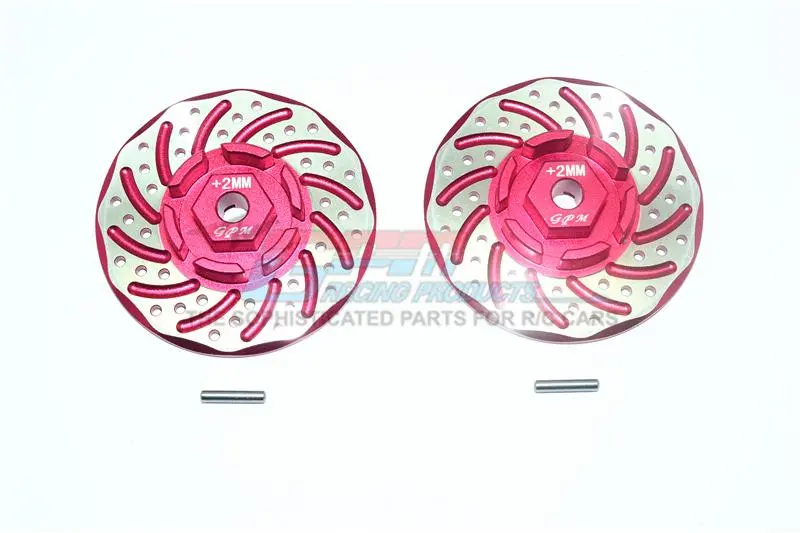 Traxxas Rustler 4X4 Vxl (67076-4) Aluminum +2Mm Hex With Brake Disk With Silver Lining - 1Pr Set Red 1