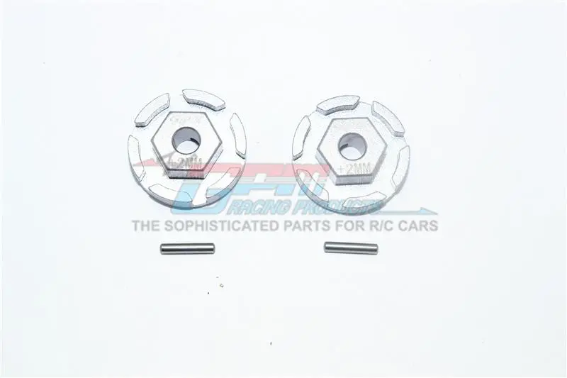 Traxxas Rustler 4X4 Vxl (67076-4) Aluminum Hex Adapter (+2Mm) - 2Pc Set Gray Silver 1