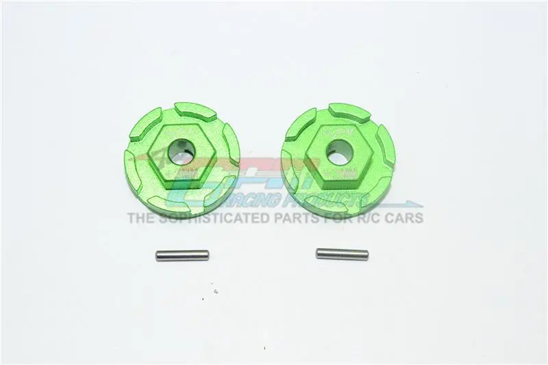 Traxxas Rustler 4X4 Vxl (67076-4) Aluminum Hex Adapter (+2Mm) - 2Pc Set Green 1
