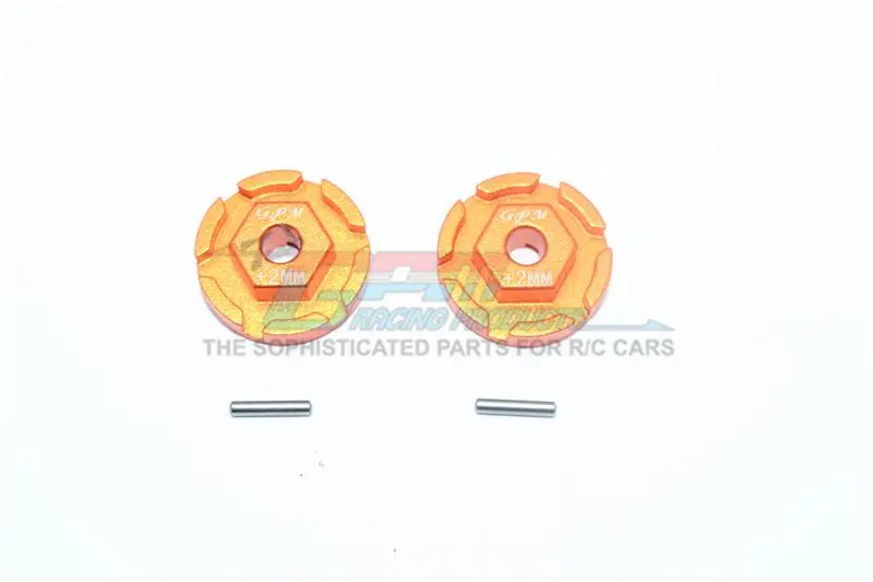 Traxxas Rustler 4X4 Vxl (67076-4) Aluminum Hex Adapter (+2Mm) - 2Pc Set Orange 1