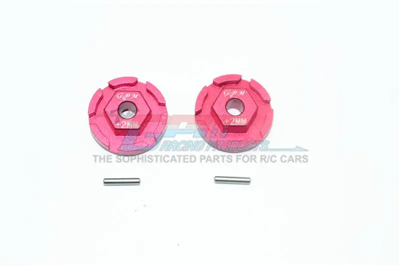 Traxxas Rustler 4X4 Vxl (67076-4) Aluminum Hex Adapter (+2Mm) - 2Pc Set Red 1