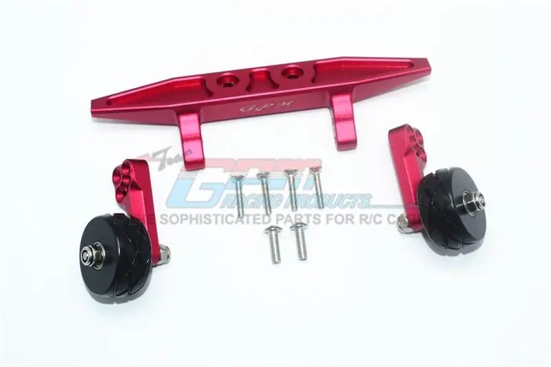 Traxxas Rustler 4X4 Vxl (67076-4) Aluminum Rear Adjustable Wheelie - 1 Set Red 1