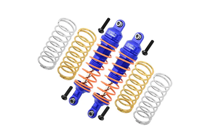 Traxxas Rustler 4X4 Vxl (67076-4) / Hoss 4X4 Vxl (90076-4) Aluminum Front Adjustable Shocks 87Mm - 1Pr Set Blue 1