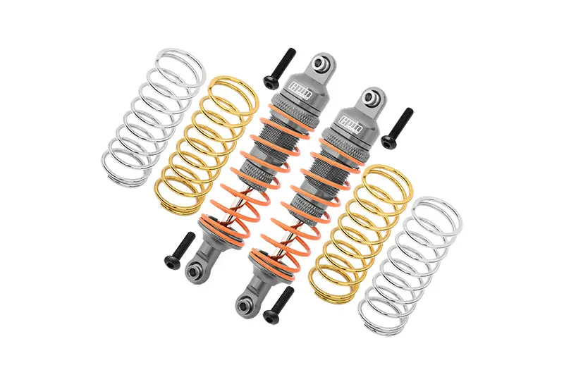 Traxxas Rustler 4X4 Vxl (67076-4) / Hoss 4X4 Vxl (90076-4) Aluminum Front Adjustable Shocks 87Mm - 1Pr Set Gray Silver 1