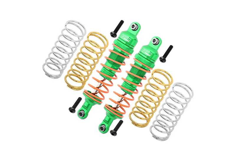 Traxxas Rustler 4X4 Vxl (67076-4) / Hoss 4X4 Vxl (90076-4) Aluminum Front Adjustable Shocks 87Mm - 1Pr Set Green 1