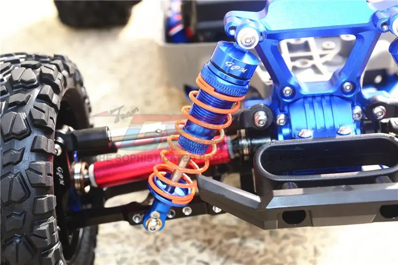Traxxas Rustler 4X4 Vxl (67076-4) / Hoss 4X4 Vxl (90076-4) Aluminum Front Adjustable Shocks 87Mm - 1Pr Set Green 2