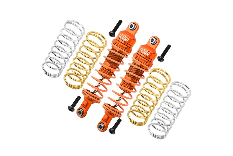 Traxxas Rustler 4X4 Vxl (67076-4) / Hoss 4X4 Vxl (90076-4) Aluminum Front Adjustable Shocks 87Mm - 1Pr Set Orange 1