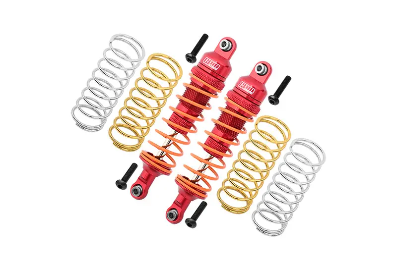 Traxxas Rustler 4X4 Vxl (67076-4) / Hoss 4X4 Vxl (90076-4) Aluminum Front Adjustable Shocks 87Mm - 1Pr Set Red 1