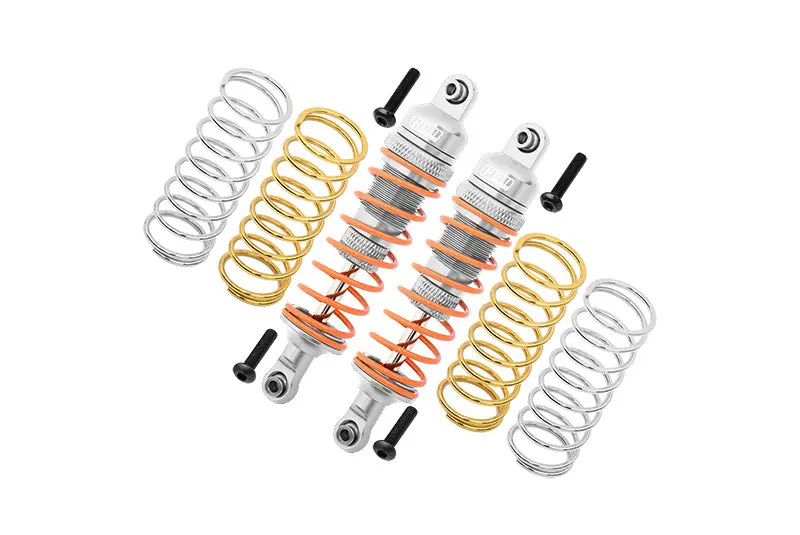 Traxxas Rustler 4X4 Vxl (67076-4) / Hoss 4X4 Vxl (90076-4) Aluminum Front Adjustable Shocks 87Mm - 1Pr Set Silver 1