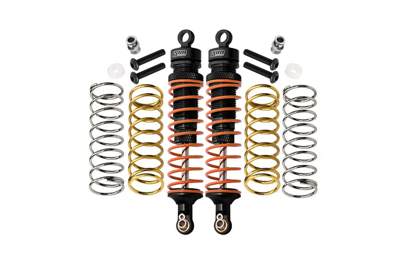 Traxxas Rustler 4X4 Vxl (67076-4) / Hoss 4X4 Vxl (90076-4) Aluminum Rear Adjustable Shocks 102Mm - 1Pr Set Black 1