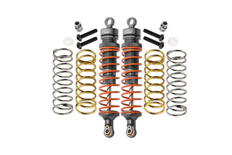 Traxxas Rustler 4X4 Vxl (67076-4) / Hoss 4X4 Vxl (90076-4) Aluminum Rear Adjustable Shocks 102Mm - 1Pr Set Gray Silver 1