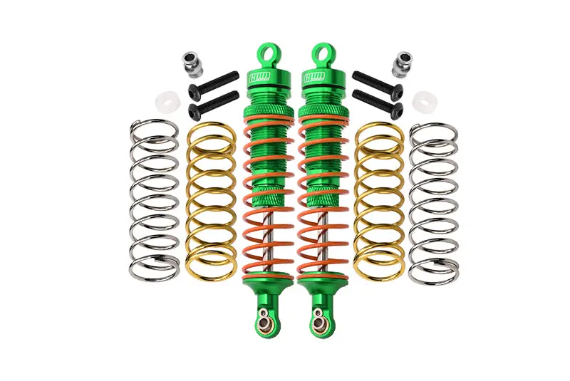 Traxxas Rustler 4X4 Vxl (67076-4) / Hoss 4X4 Vxl (90076-4) Aluminum Rear Adjustable Shocks 102Mm - 1Pr Set Green 1