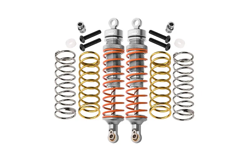 Traxxas Rustler 4X4 Vxl (67076-4) / Hoss 4X4 Vxl (90076-4) Aluminum Rear Adjustable Shocks 102Mm - 1Pr Set Silver 1
