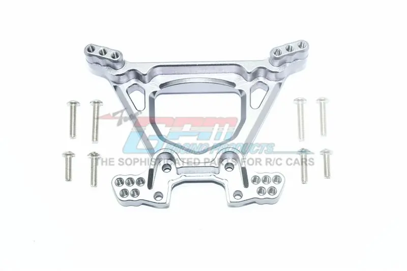 Traxxas Rustler 4X4 Vxl (67076-4) / Hoss 4X4 Vxl (90076-4) Aluminum Rear Shock Tower - 1Pc Set Gray Silver 1