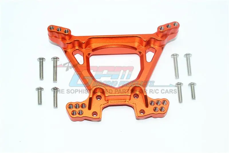 Traxxas Rustler 4X4 Vxl (67076-4) / Hoss 4X4 Vxl (90076-4) Aluminum Rear Shock Tower - 1Pc Set Orange 1