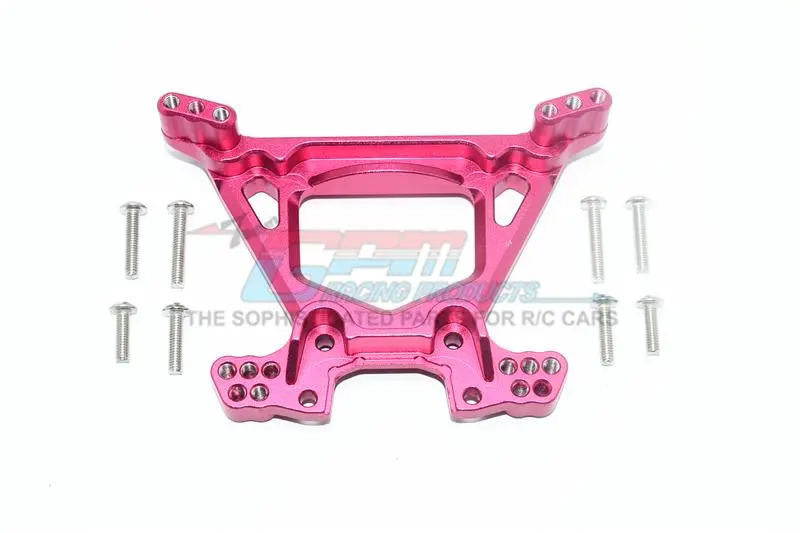 Traxxas Rustler 4X4 Vxl (67076-4) / Hoss 4X4 Vxl (90076-4) Aluminum Rear Shock Tower - 1Pc Set Red 1