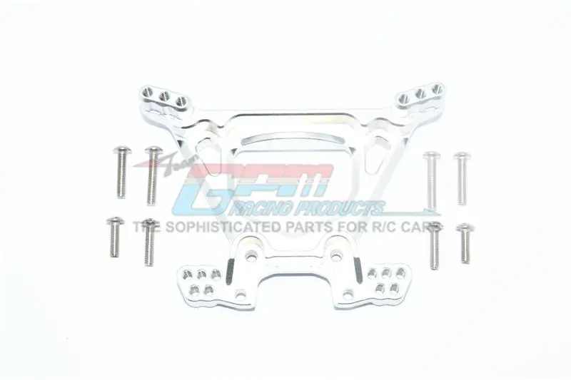 Traxxas Rustler 4X4 Vxl (67076-4) / Hoss 4X4 Vxl (90076-4) Aluminum Rear Shock Tower - 1Pc Set Silver 1