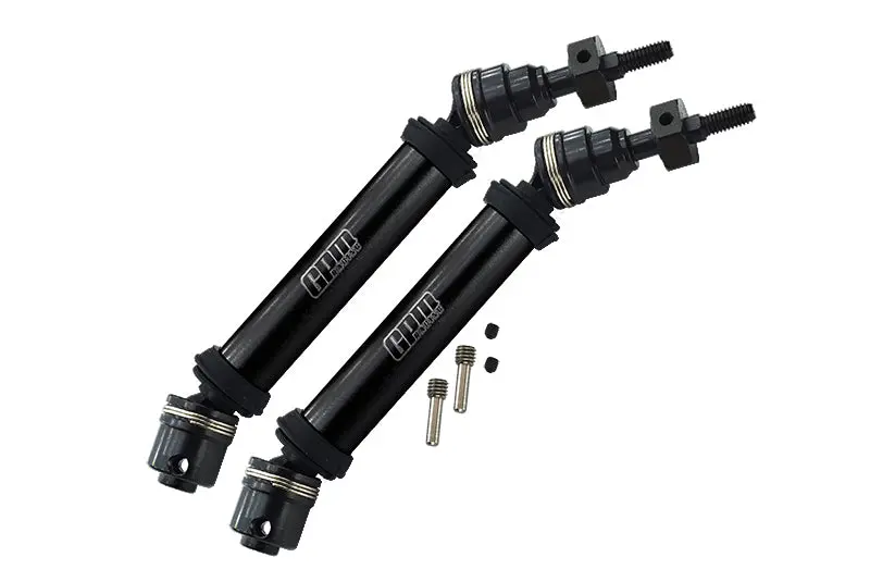 Traxxas Rustler 4X4 Vxl (67076-4) / Hoss 4X4 Vxl (90076-4) Harden Steel #45 Front Axle Cvd Drive Shaft With Alloy Body - 1 Pair Set Black 1