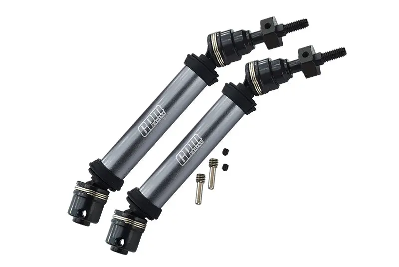Traxxas Rustler 4X4 Vxl (67076-4) / Hoss 4X4 Vxl (90076-4) Harden Steel #45 Front Axle Cvd Drive Shaft With Alloy Body - 1 Pair Set Gray Silver 1