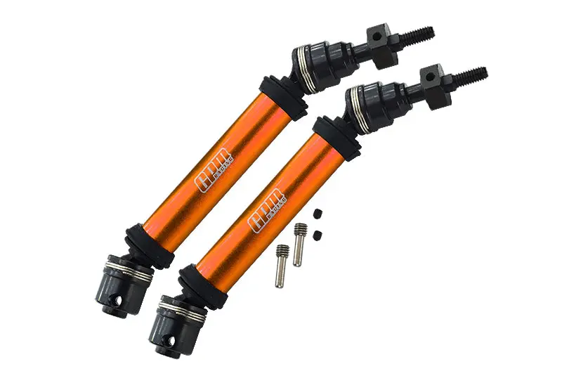 Traxxas Rustler 4X4 Vxl (67076-4) / Hoss 4X4 Vxl (90076-4) Harden Steel #45 Front Axle Cvd Drive Shaft With Alloy Body - 1 Pair Set Orange 1