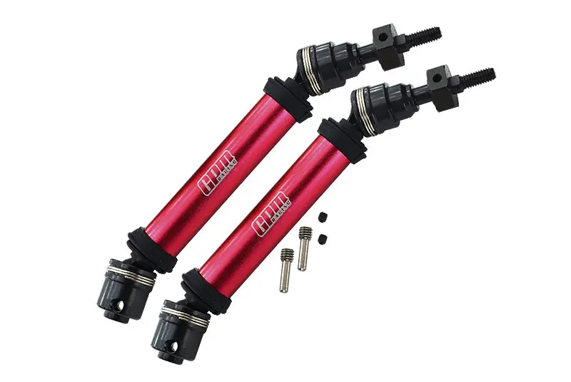 Traxxas Rustler 4X4 Vxl (67076-4) / Hoss 4X4 Vxl (90076-4) Harden Steel #45 Front Axle Cvd Drive Shaft With Alloy Body - 1 Pair Set Red 1