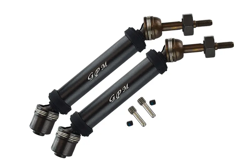 Traxxas Rustler 4X4 Vxl (67076-4) / Hoss 4X4 Vxl (90076-4) Harden Steel #45 Rear Axle Cvd Drive Shaft With Alloy Body - 1 Pair Set Black 1