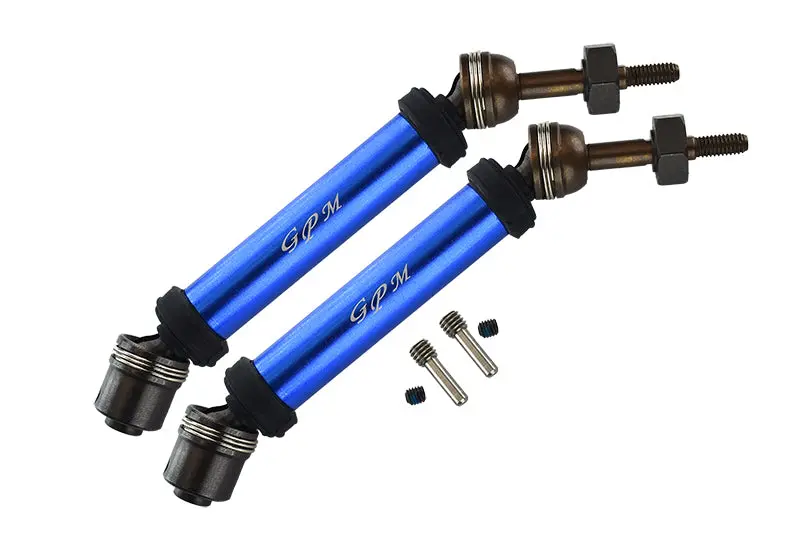 Traxxas Rustler 4X4 Vxl (67076-4) / Hoss 4X4 Vxl (90076-4) Harden Steel #45 Rear Axle Cvd Drive Shaft With Alloy Body - 1 Pair Set Blue 1