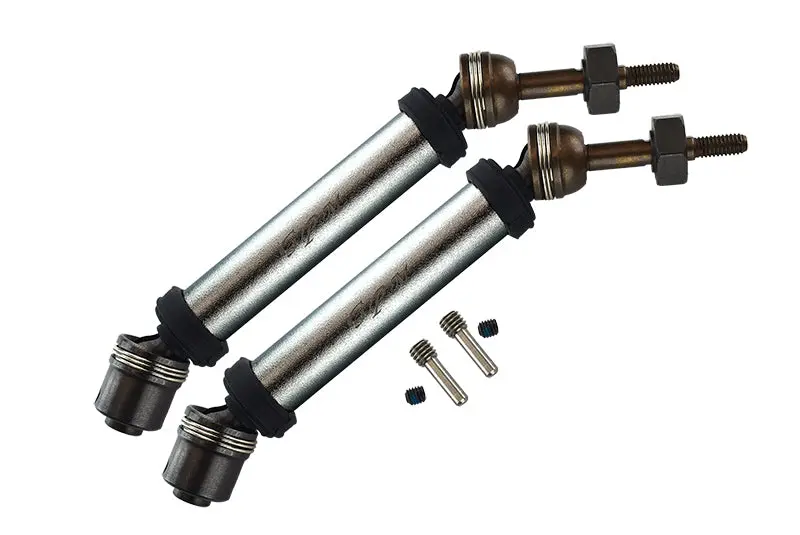 Traxxas Rustler 4X4 Vxl (67076-4) / Hoss 4X4 Vxl (90076-4) Harden Steel #45 Rear Axle Cvd Drive Shaft With Alloy Body - 1 Pair Set Gray Silver 1
