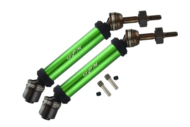 Traxxas Rustler 4X4 Vxl (67076-4) / Hoss 4X4 Vxl (90076-4) Harden Steel #45 Rear Axle Cvd Drive Shaft With Alloy Body - 1 Pair Set Green 1
