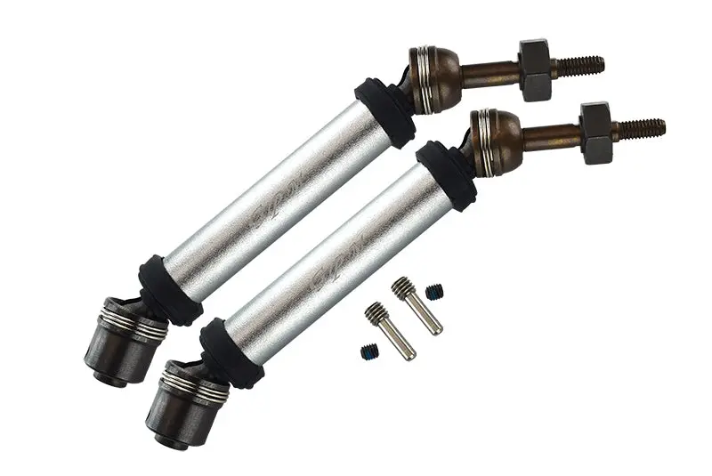Traxxas Rustler 4X4 Vxl (67076-4) / Hoss 4X4 Vxl (90076-4) Harden Steel #45 Rear Axle Cvd Drive Shaft With Alloy Body - 1 Pair Set Silver 1