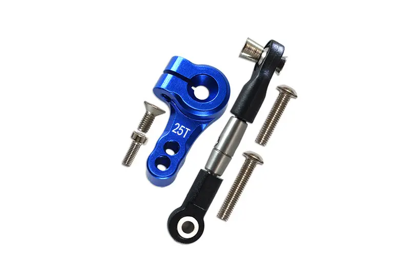 Traxxas Rustler 4X4 Vxl (67076-4) Spring Steel Tie Rod + 25T Aluminum Servo Horn - 6Pc Set Blue 1