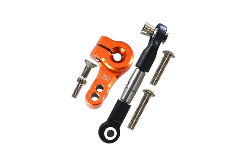 Traxxas Rustler 4X4 Vxl (67076-4) Spring Steel Tie Rod + 25T Aluminum Servo Horn - 6Pc Set Orange 1