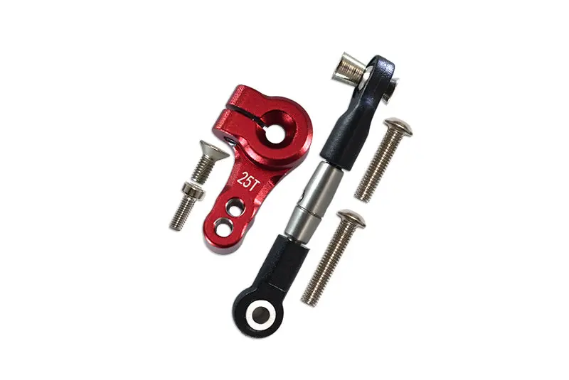 Traxxas Rustler 4X4 Vxl (67076-4) Spring Steel Tie Rod + 25T Aluminum Servo Horn - 6Pc Set Red 1