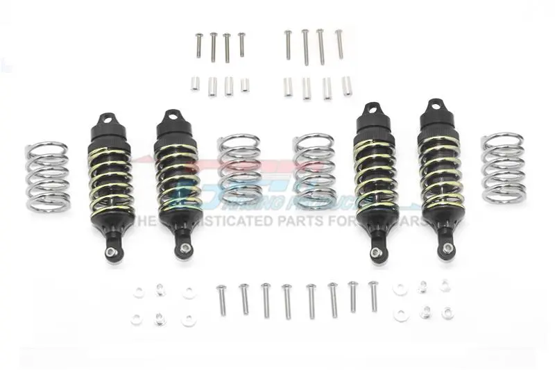 Traxxas Rustler 4X4 Vxl (67076-4) Upgrade Parts Aluminum Front + Rear Shocks (Low Center Of Gravity Version) - 4Pc Set Black 1