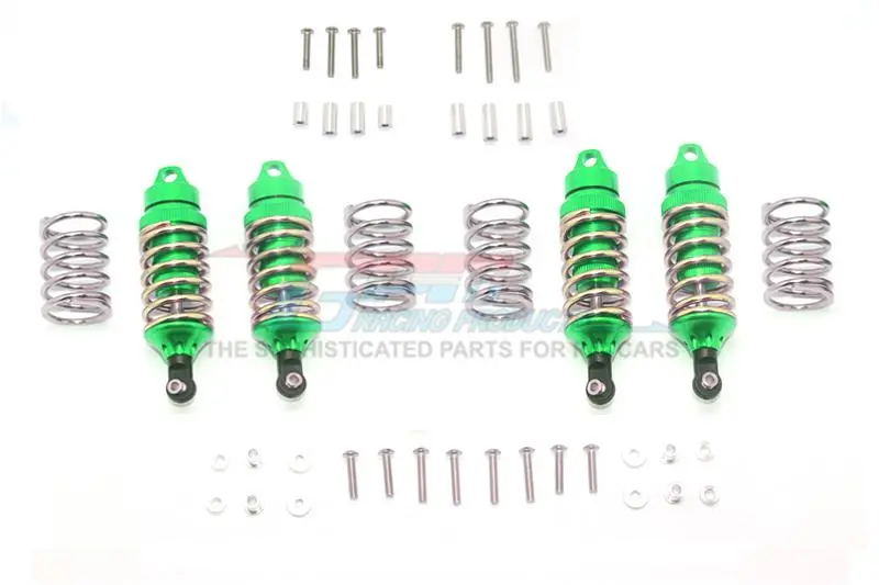 Traxxas Rustler 4X4 Vxl (67076-4) Upgrade Parts Aluminum Front + Rear Shocks (Low Center Of Gravity Version) - 4Pc Set Green 1