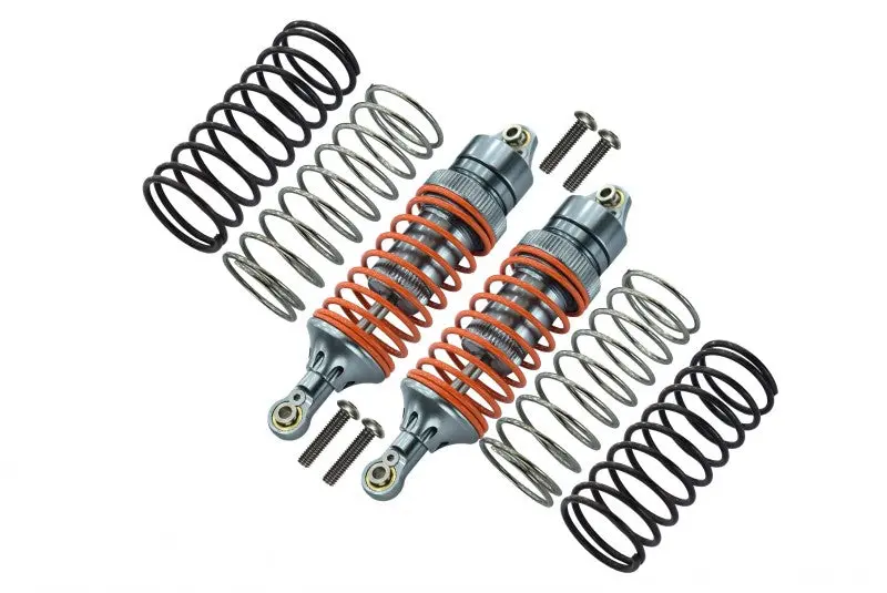 Traxxas Rustler Vxl Aluminum Front Adjustable Spring Damper With Aluminum Ball Top & Ball Ends (1.3Mm, 1.5Mm, 1.7Mm Coil Spring& 4Mm Thick Shaft) - 1Pr Set Gray Silver 1