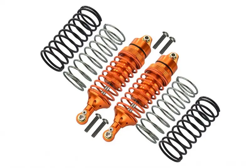 Traxxas Rustler Vxl Aluminum Front Adjustable Spring Damper With Aluminum Ball Top & Ball Ends (1.3Mm, 1.5Mm, 1.7Mm Coil Spring& 4Mm Thick Shaft) - 1Pr Set Orange 1