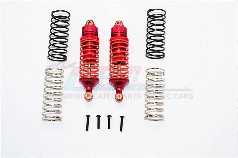 Traxxas Rustler Vxl Aluminum Front Adjustable Spring Damper With Aluminum Ball Top & Ball Ends (1.3Mm, 1.5Mm, 1.7Mm Coil Spring& 4Mm Thick Shaft) - 1Pr Set Red 1