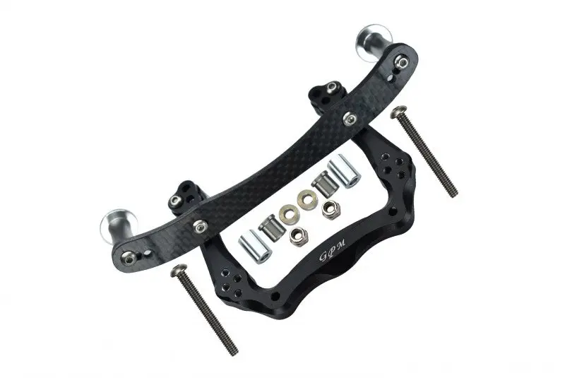 Traxxas Rustler Vxl Aluminum Front Damper Plate With Graphite Body Post Mount And Delrin Post - 1 Set Black 1