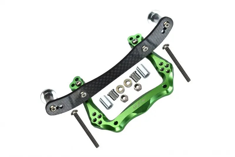 Traxxas Rustler Vxl Aluminum Front Damper Plate With Graphite Body Post Mount And Delrin Post - 1 Set Green 1