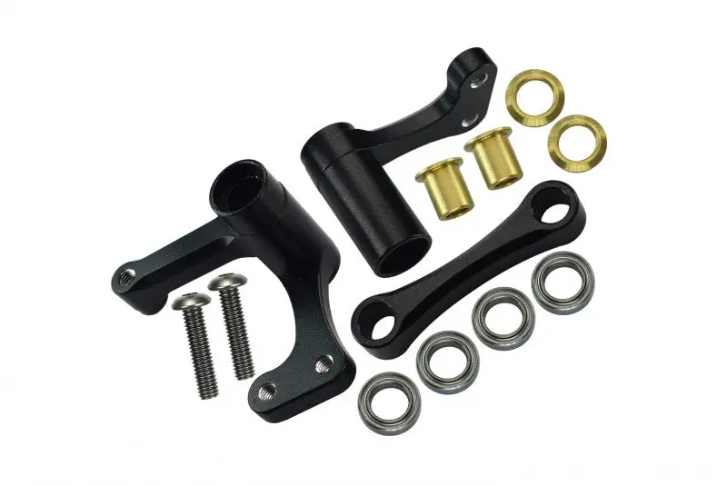 Traxxas Rustler Vxl Aluminum Steering Assembly With Bearings - 1 Set Black 1