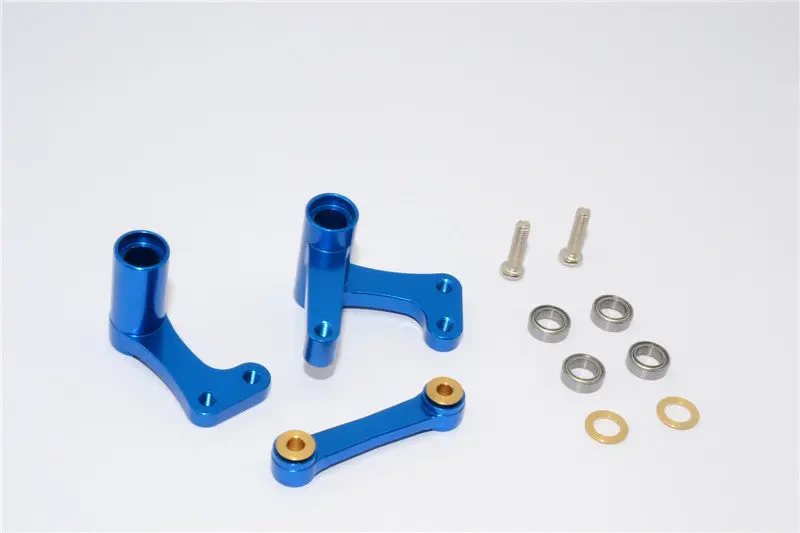Traxxas Rustler Vxl Aluminum Steering Assembly With Bearings - 1 Set Blue 1