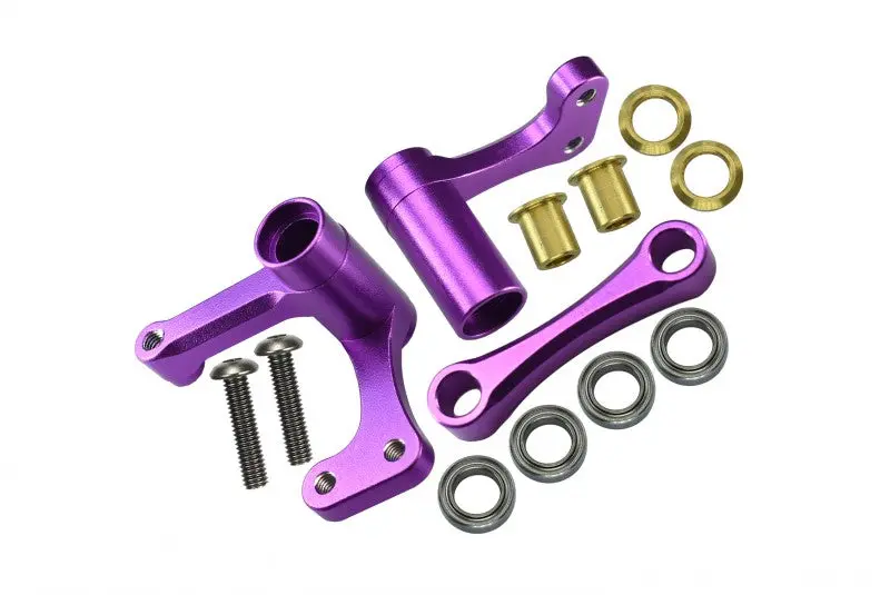 Traxxas Rustler Vxl Aluminum Steering Assembly With Bearings - 1 Set Purple 1