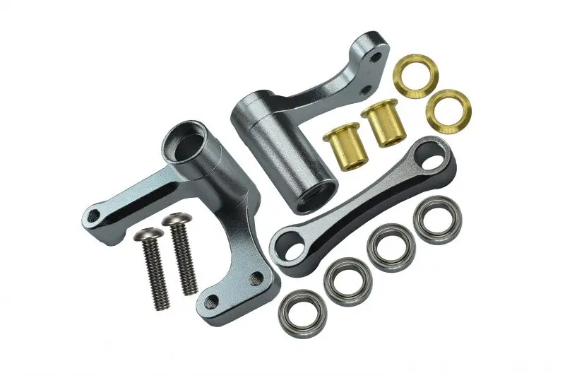 Traxxas Rustler Vxl Aluminum Steering Assembly With Bearings - 1 Set Silver 1